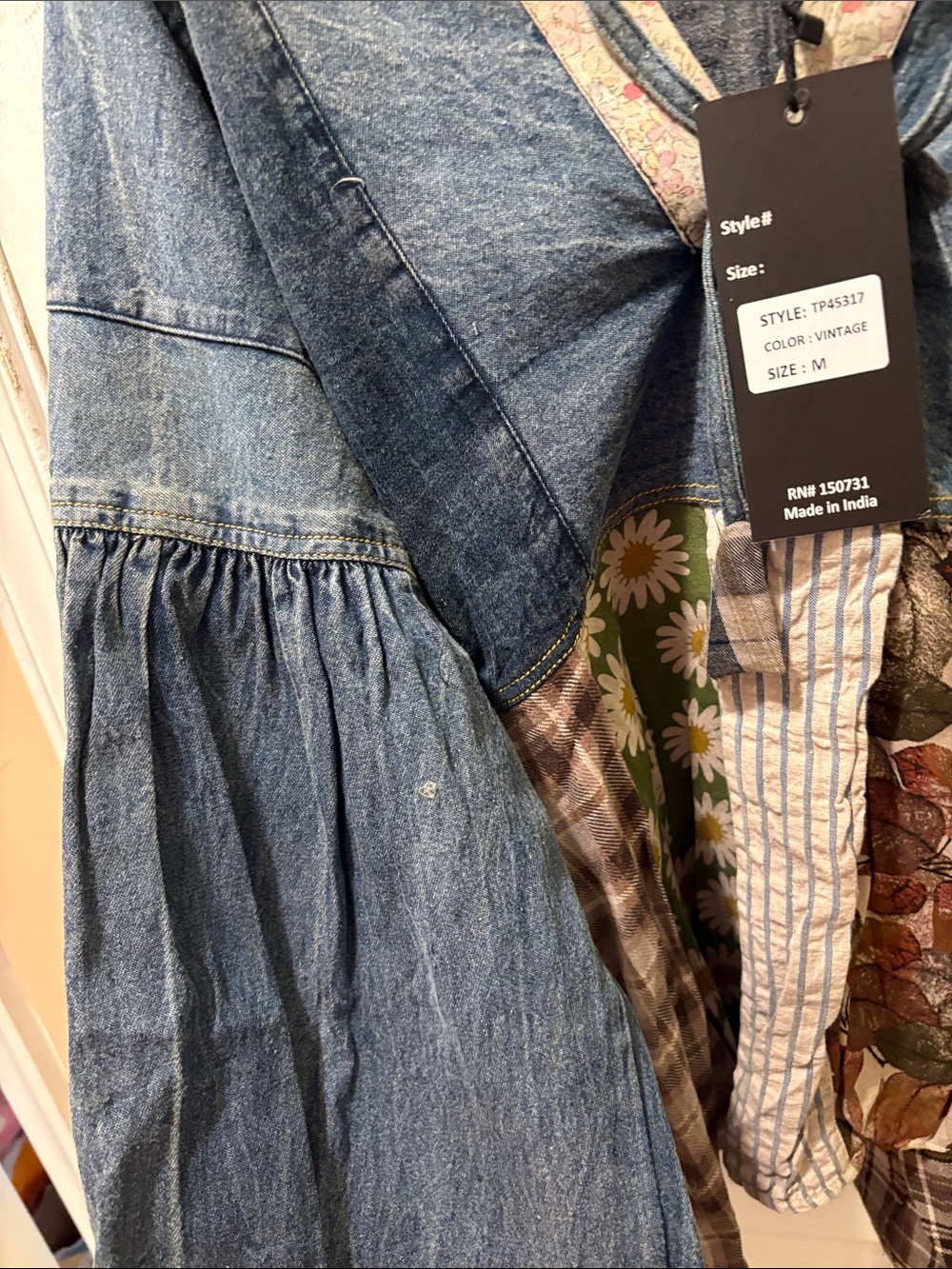 Young threads denim ruffle hoodie - Picture 5 of 9
